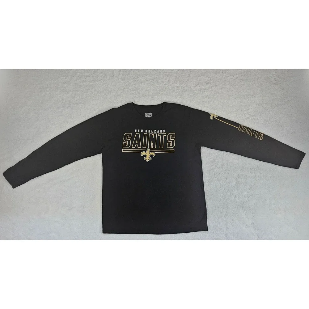 NFL Pro Line Fanatics New Orleans‎ Saints Long Sleeve T-Shirt Mens Large Black
